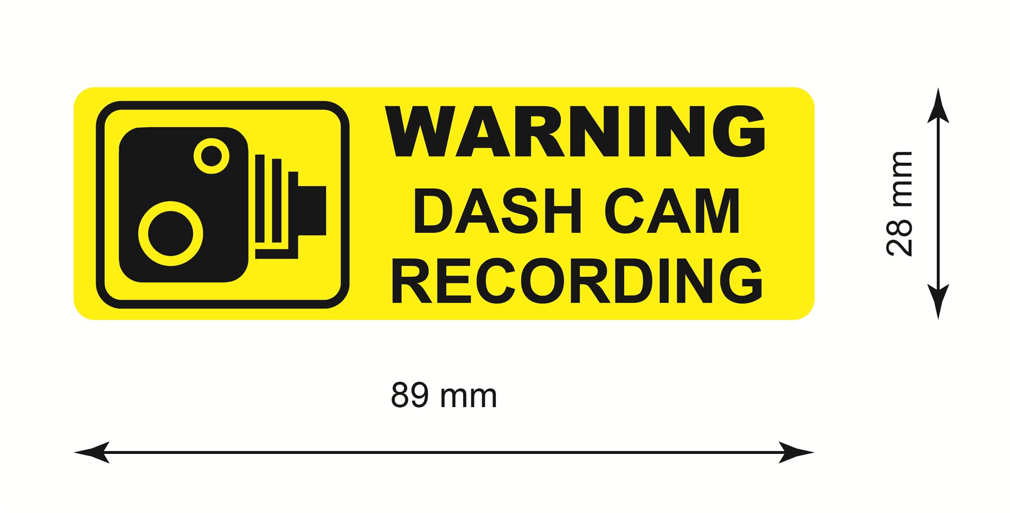 Dash Camera Warning Sign Electrostatic Film Dash Cam Warning Stickers - 5 Pack Clear White ...