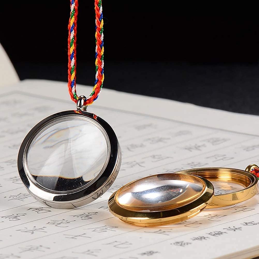 Collier Loupe Pendentif – Grossissement 3x, Chaîne Argentée, Léger, Pour Lecture Et Inspection - 8