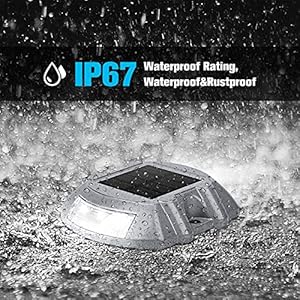 VOLISUN Solar Deck Lights Driveway Dock Lights, 12-Pack Led IP67 Waterproof Outdoor Warning Step Lights for Driveway Sidewalk Garden Pathway Yard(White) VOLISUN Solar Deck Lights Driveway Dock Lights 12 Pack Led IP67 Waterproof Outdoor Warning Step Lights for Driveway Sidewalk Garden Pathway YardWhite