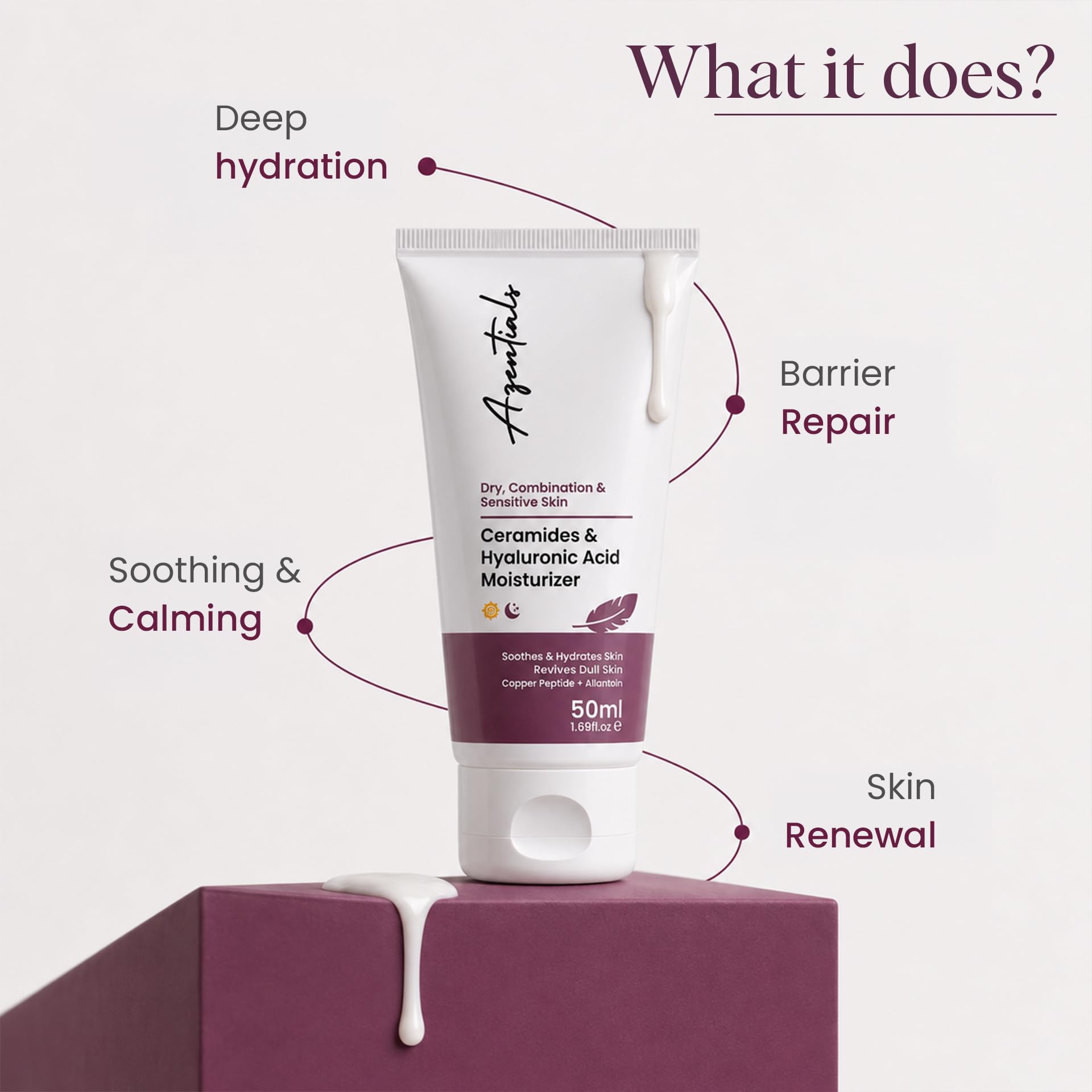 Azentials Ceramide & Hyaluronic Acid Face Moisturizer | Deep