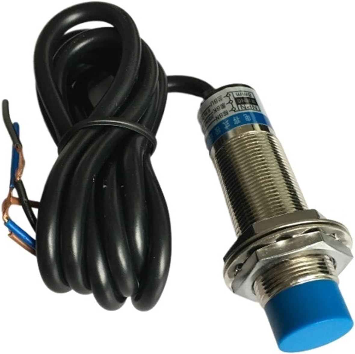 2pcs M18 capacitive Proximity Sensor LJC18A3-B-Z/AX BX LJC18A3-B-Z/AY by LJC18A3-B-J/EZ DZ DC6-36V 3 Wires NPN NC 8mm Distance(LJC18A3-B-Z by)