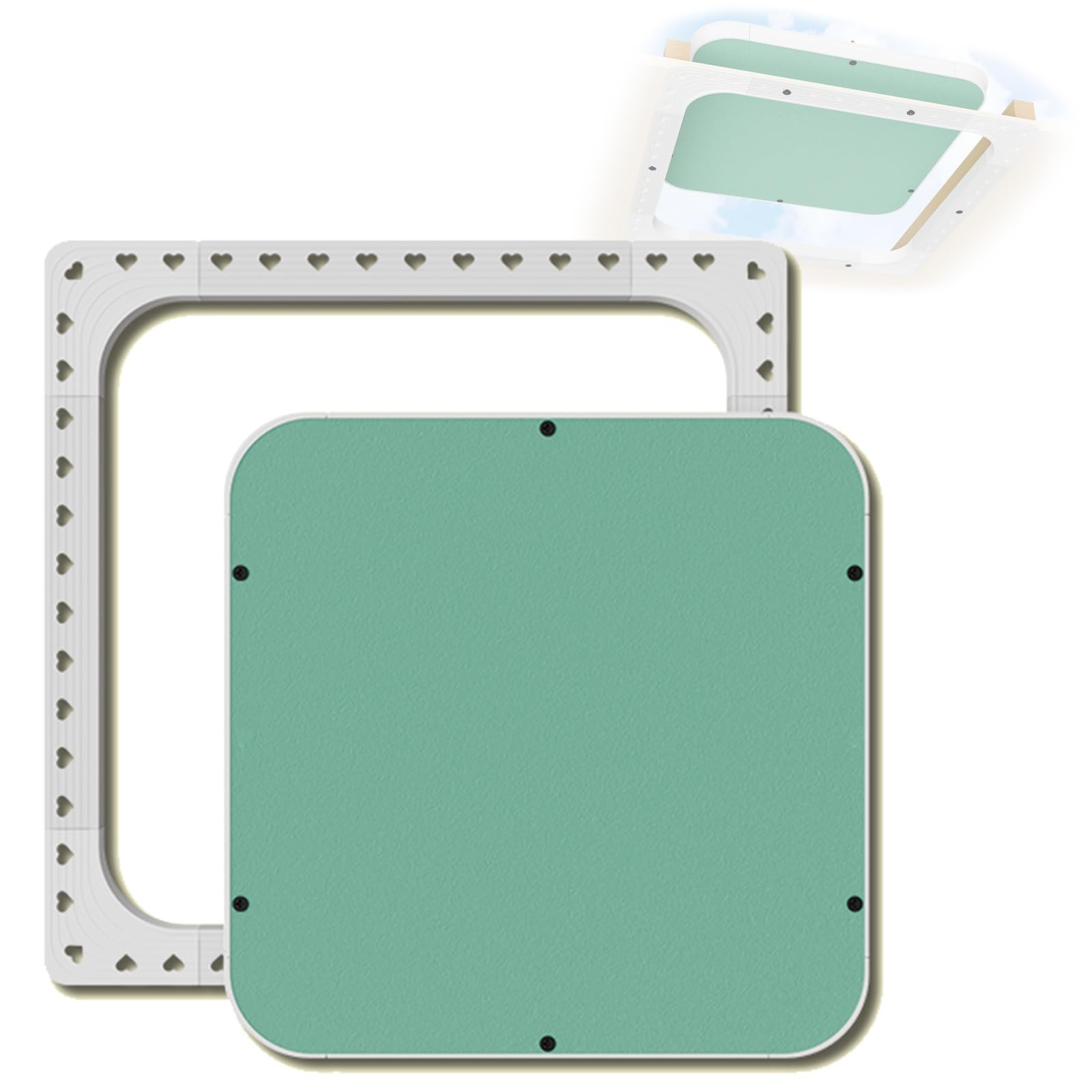 Flush Mount Gypsum Drywall Access Panel, Plastic Frame Rounded Corner Removable Ceiling Access Door for Plumbing and Maintenance(50x50cm/20x20in)