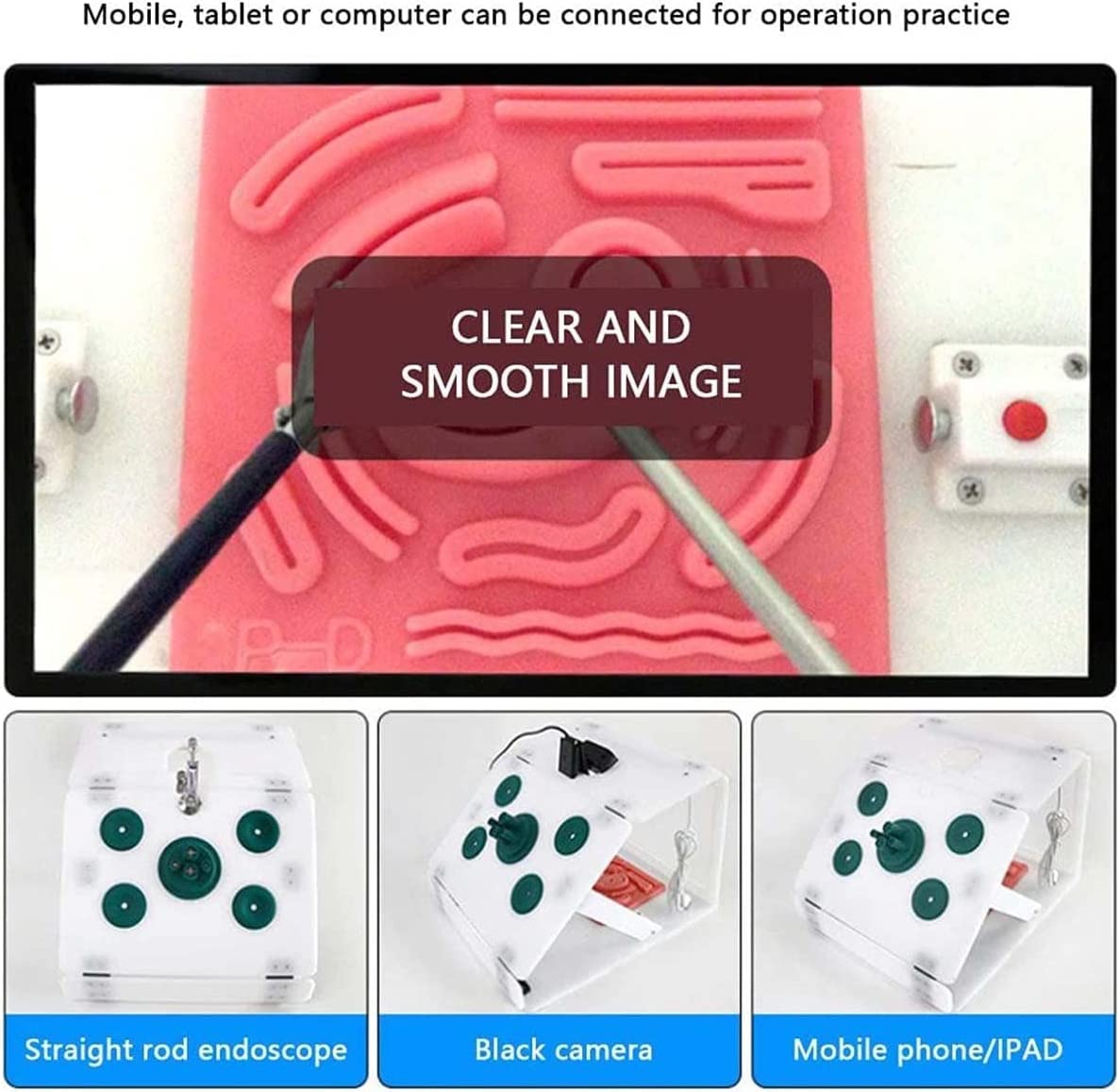 Model lekcji, laparoskopowa aparoskopowa - symulator treningu laparoskopu -trener -box symulator Box HD kamera USB z 5 modułami treningowymi 4 instrumentami chirurgicznymi dla Med