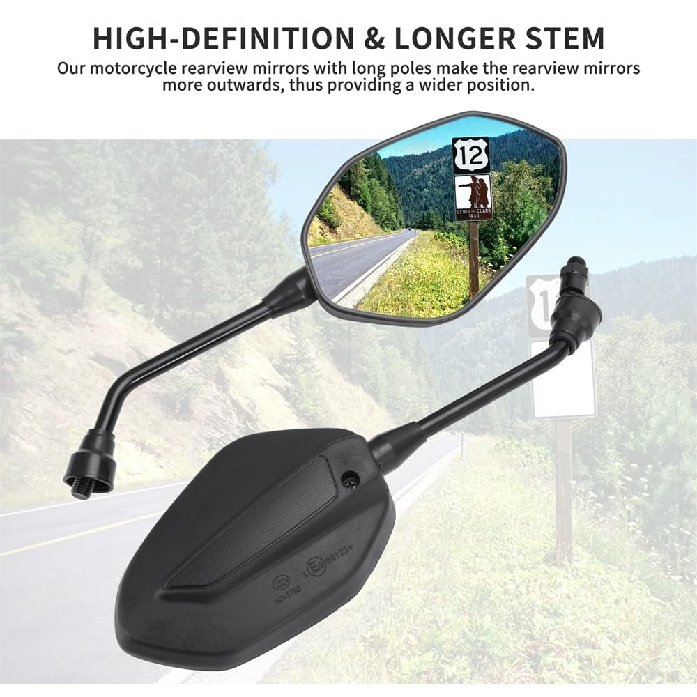 espejo retrovisor de motocicleta 1 Par De Espejos Retrovisores Retrovisores De Motocicleta De 10MM Para H&on&da Para Ya&ma&ha Accesorios De Motocicleta De Aluminio