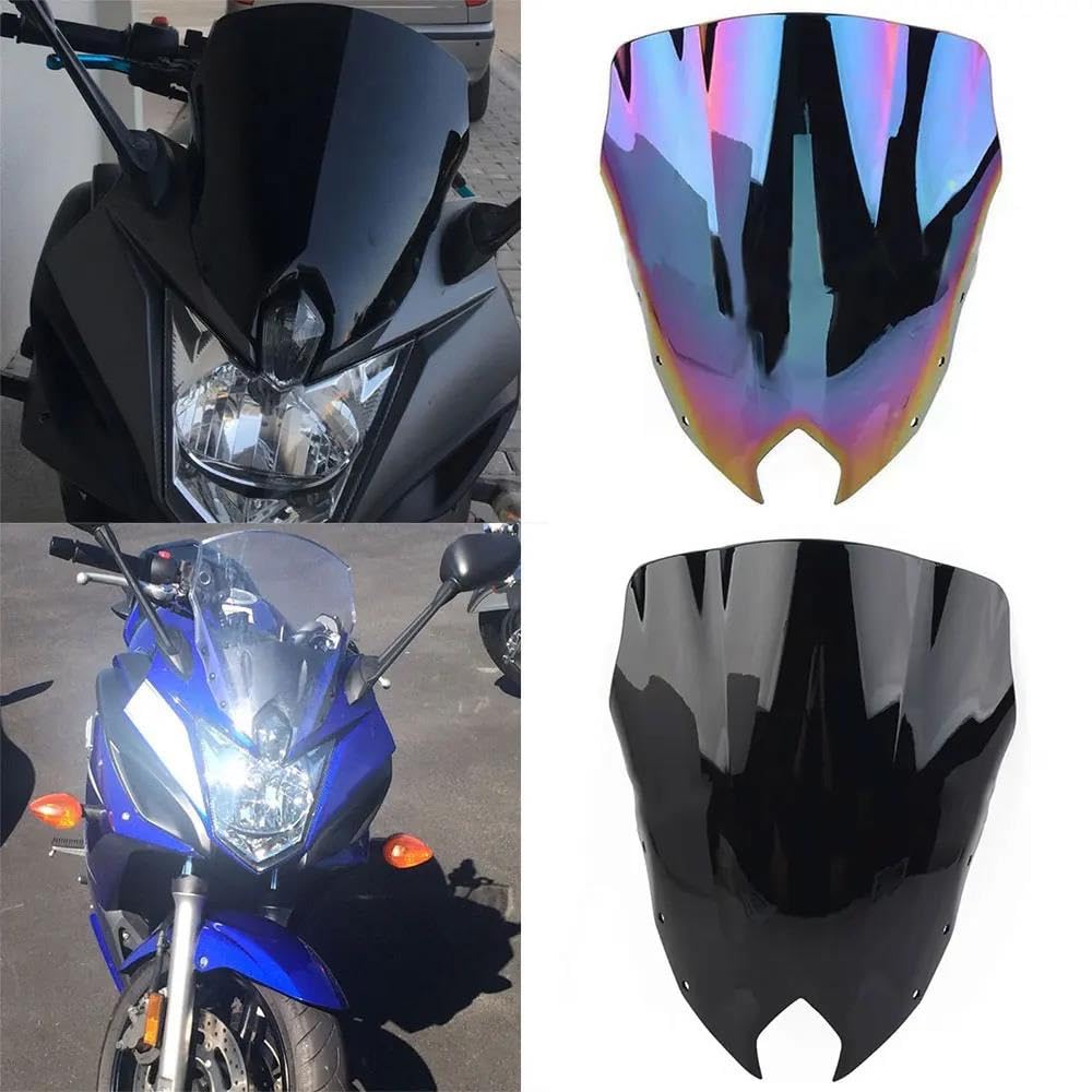 Dla YAMAHA FZS600 FZ6R XJ-6F 2009-2017 Owiewka Motocyklowa, Owiewka Double Bubble Deflektor Przedniej Szyby Motocykla(Smoke)