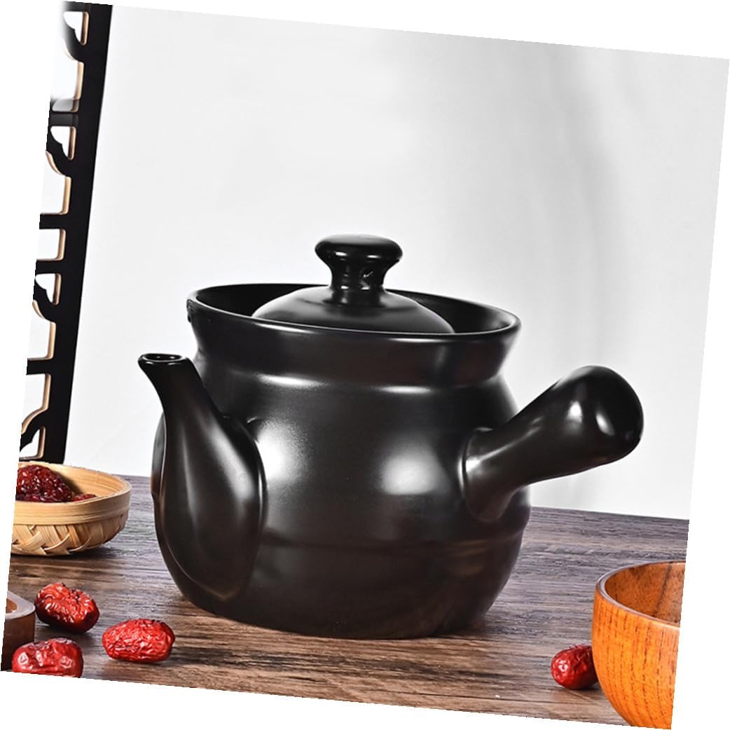 Retro Ceramic Medicine Pot 3l Black Open Flame Cooking