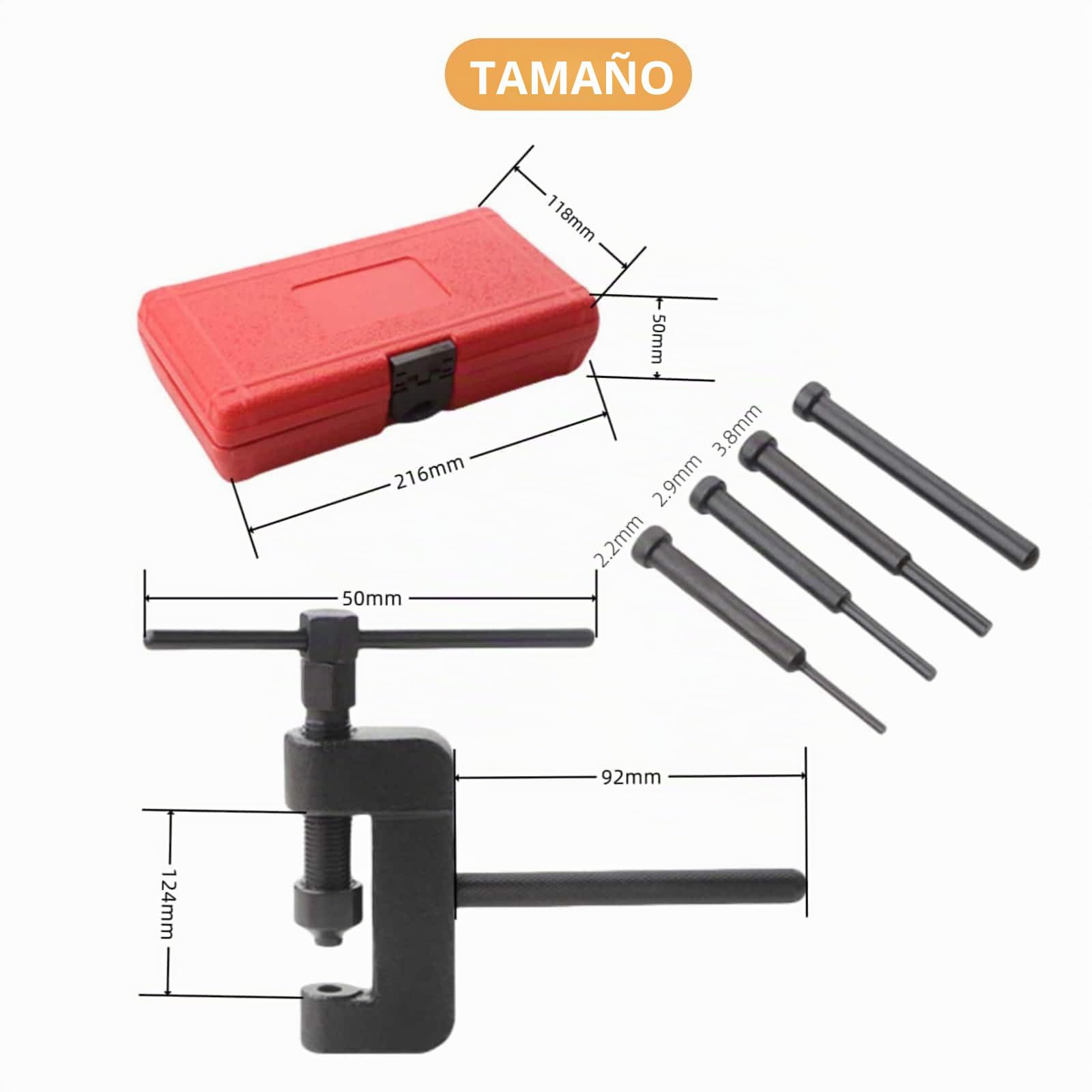 Trkimal Remachadora de cadena para motocicleta, juego de herramientas para romper cadenas de motocicleta, herramienta de remachado para motores, cadenas de motocicleta, separador de cadena para Atv
