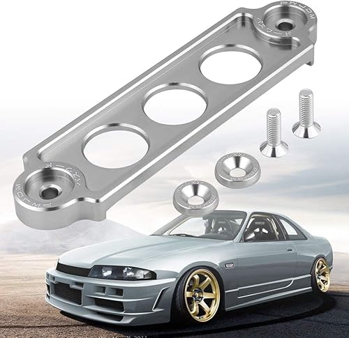 Miniatura 4 de Fydun Soporte de sujeción de batería, soporte de sujeción anodizado para CivicCRX 1988-2000 (plateado)