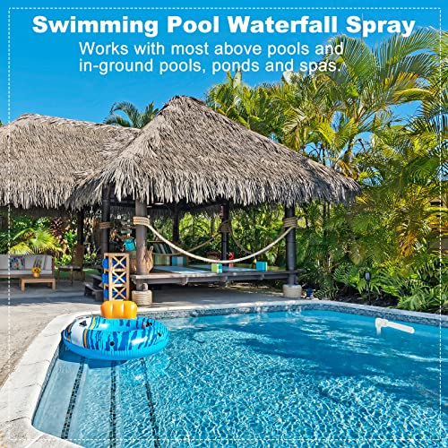 Hicello Pool Fountain for Swimming Pool, Adjustable Swimming Pool Waterfall Fountain Kit, Water Fun Sprinklers