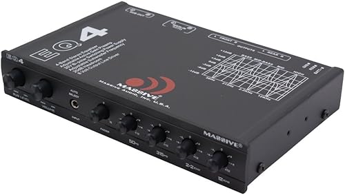 Miniatura 4 de Massive Audio EQ4  Ecualizador de audio para automóvil de 4 bandas - Ecualizador en el tablero con control de subwoofer, controlador de línea de 8 V