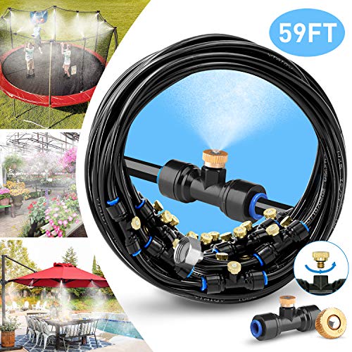 HOMENOTE Misting Cooling System 59FT (18M) Misting Line + 26 Brass Mist Nozzles