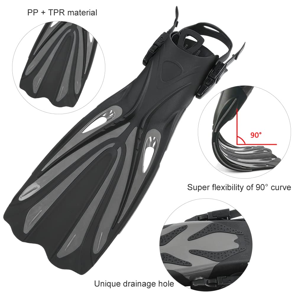 Verstellbare Schwimmflossen Zum Schnorcheln, Flexible Fußflossen für das Tauchtraining, Leichtes TPR-Material, Optionen Rot/Schwarz/Gelb