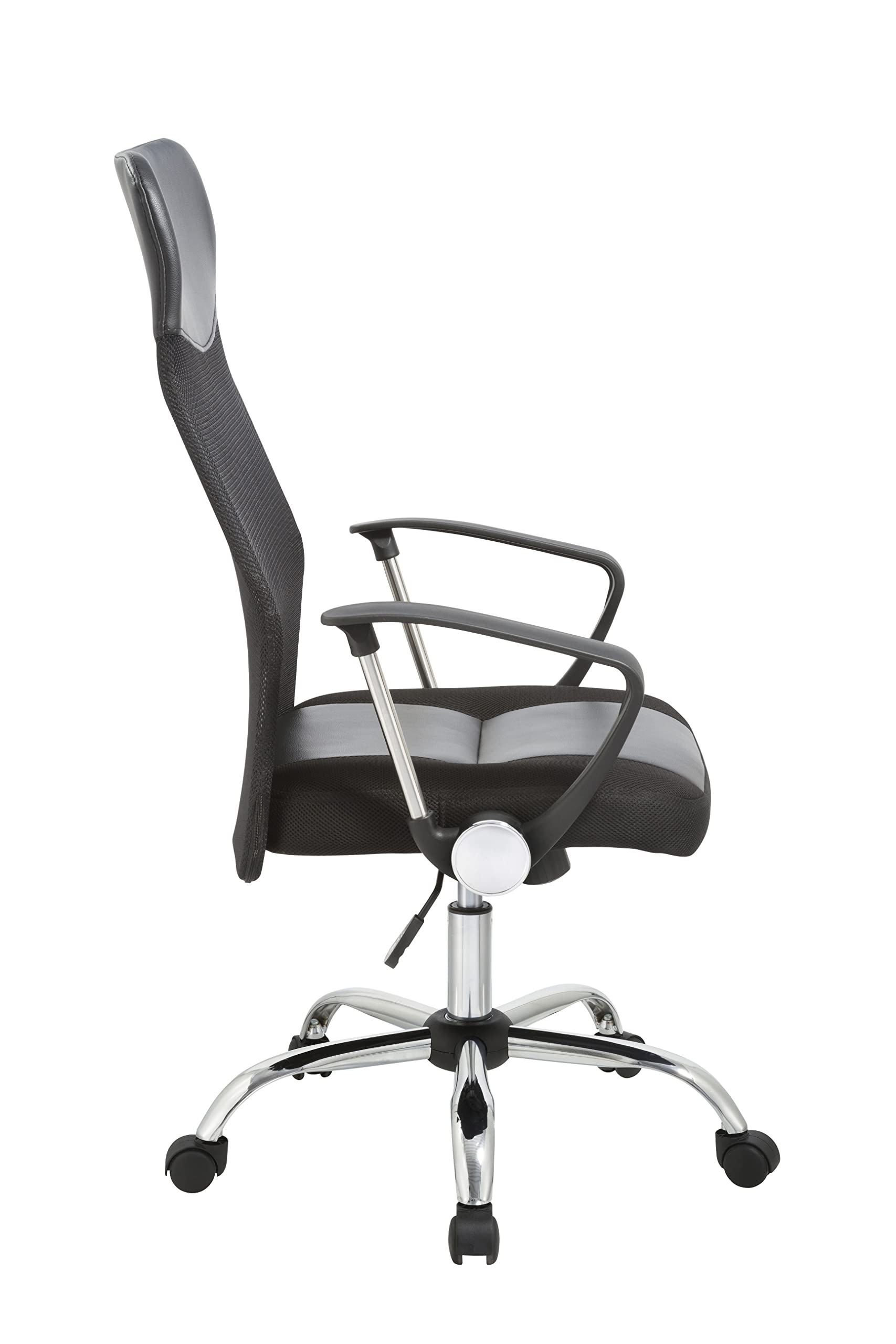 One Living Sedia Ergonomica da Ufficio Nera con Base Cromata ELITE/ELITE + Girevole Altezza Regolabile con Braccioli Fissi - Comfort e Stile per il tuo Spazio di Lavoro (ELITE)