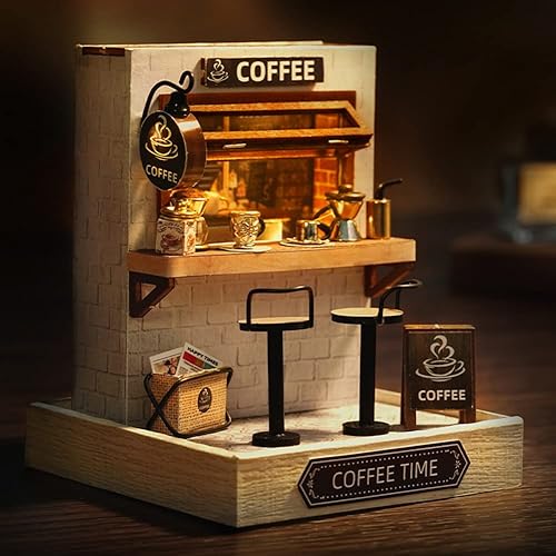 Miniatura 2 de Mini casa de muñecas de madera a escala 124, a prueba de polvo, kit de casa de muñecas en miniatura con muebles para niños, adolescentes y adultos