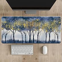 Treer Tapis de Souris XXL/XL/L, Tapis de Souris Style de Mode Simple, Tapis de Souris Gamer avec Caoutchouc Base Antidérapante, Tapis Souris pour Gaming, Maisonet (1000 * 500 * 3mm,forêt)