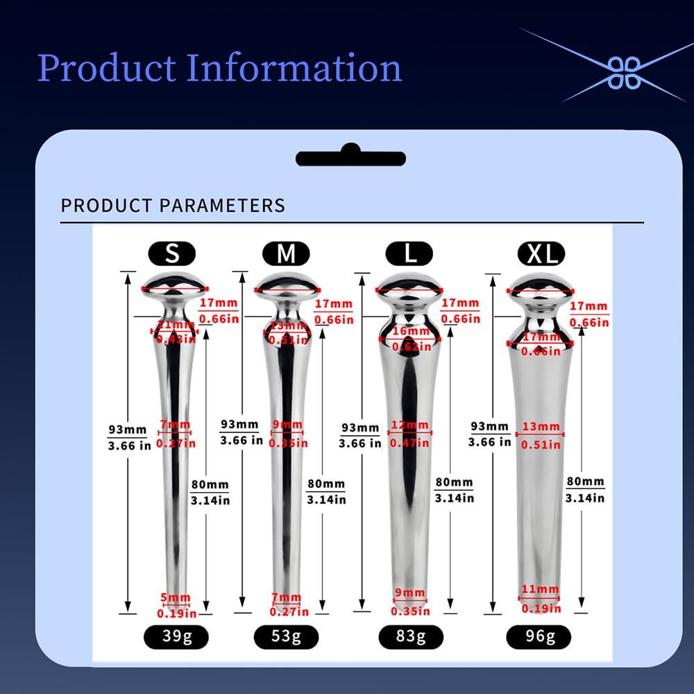 Edelstahl Harnröhren Dilator BDSN Erotik Penis Plug Katheter Harnröhrensonden Sounding Prostata Masturbation Prinzenzepter Dilatator Erotisches Sexspielzeuge für Männer （L+XL）