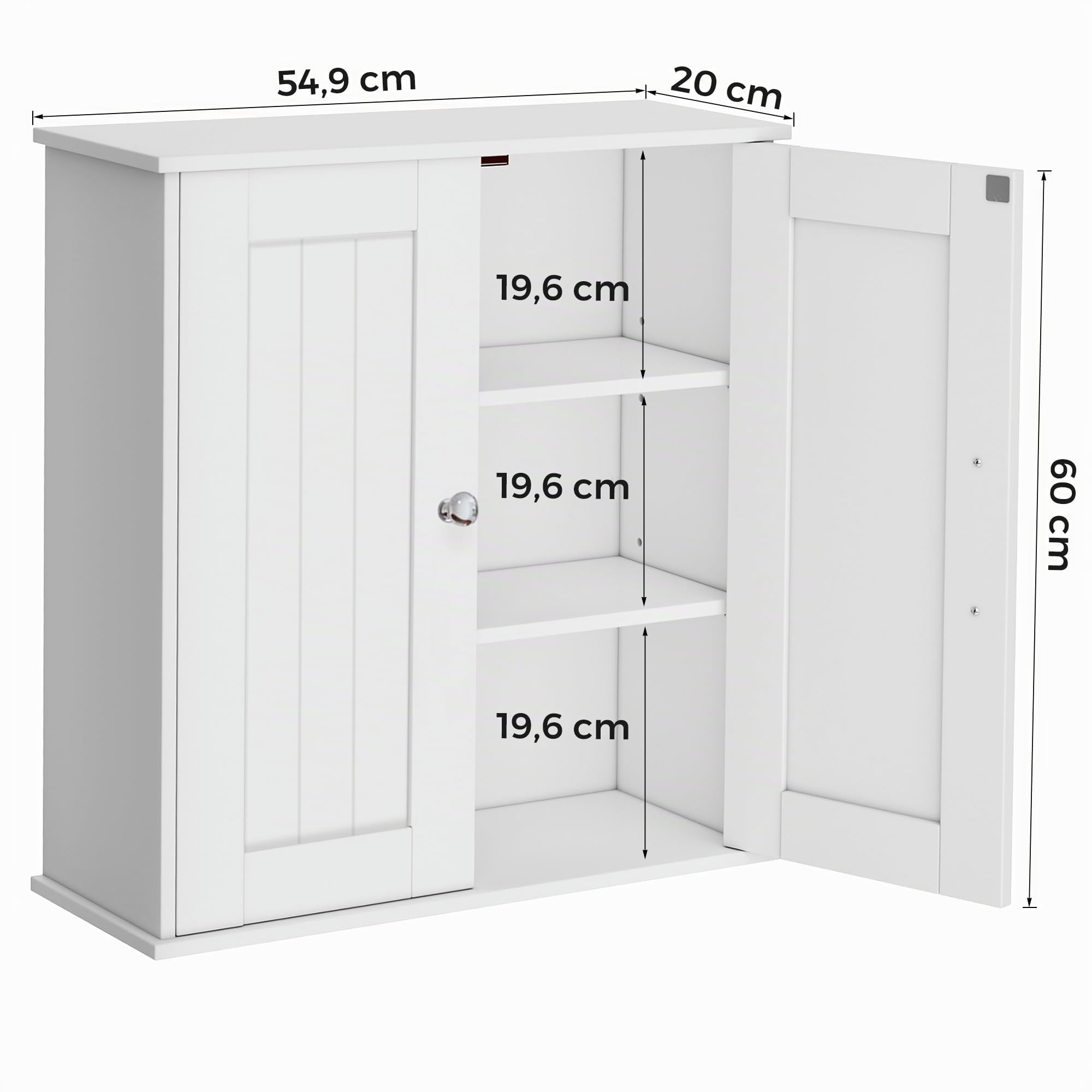 Badezimmerschrank Wandmontage, Weiß