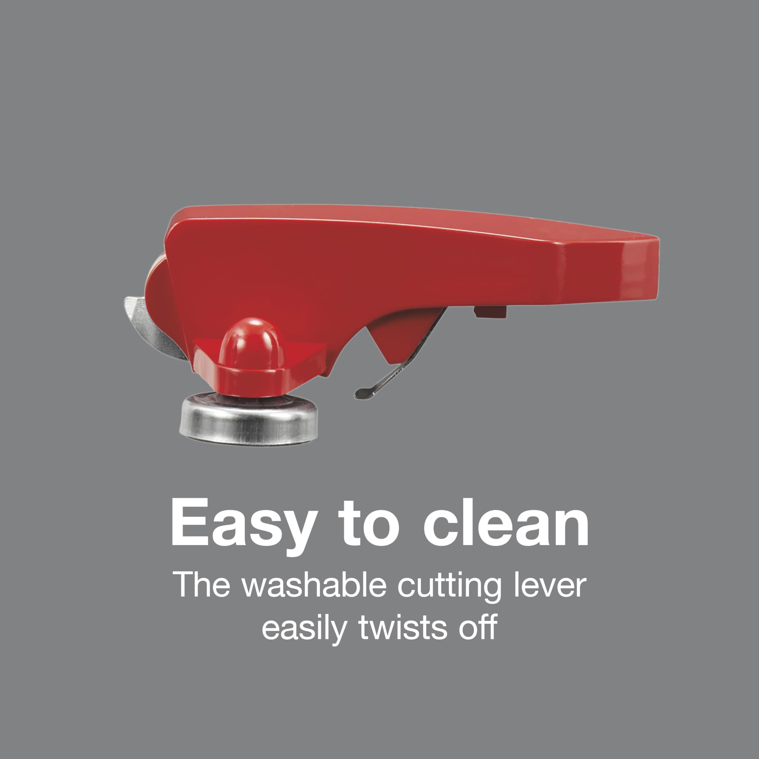 Proctor Silex Power Electric Automatic Can Opener for Kitchen with Knife Sharpener, Twist-off Easy-Clean Lever, Cord Storage, Red (75226)