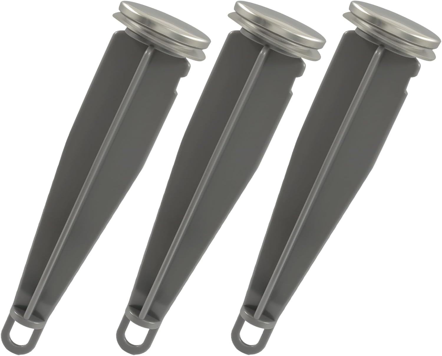 3 Pack Gray Plastic Push Down Sink Stopper | Bathroom Sink Pop Up Stoppers, Compatible with Moen Drain Components