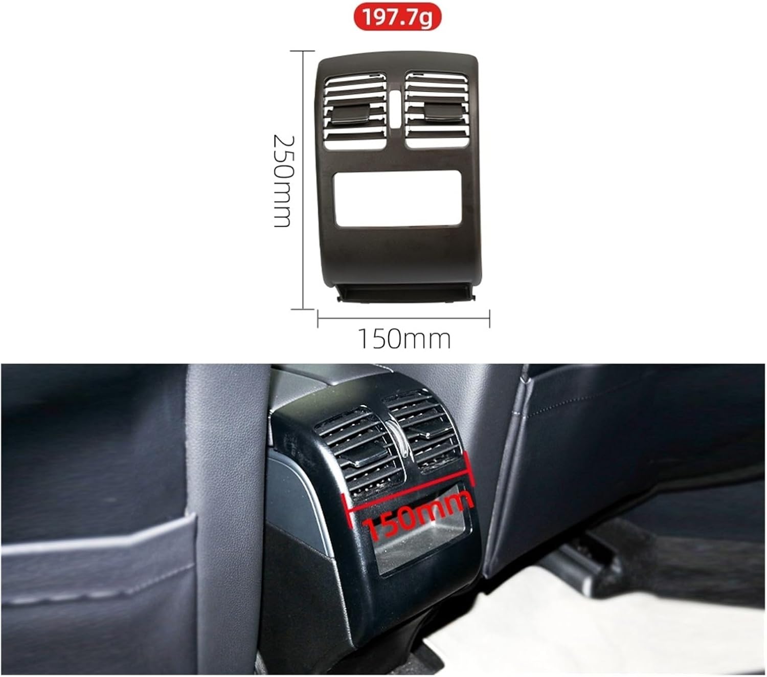 Automotive Air Conditioning Vents Rear Air Conditioner Vent Grille Panel Cover Fit For Bennz X204 GLK Class 2008-2015 2048304354 nice-looking(Black)