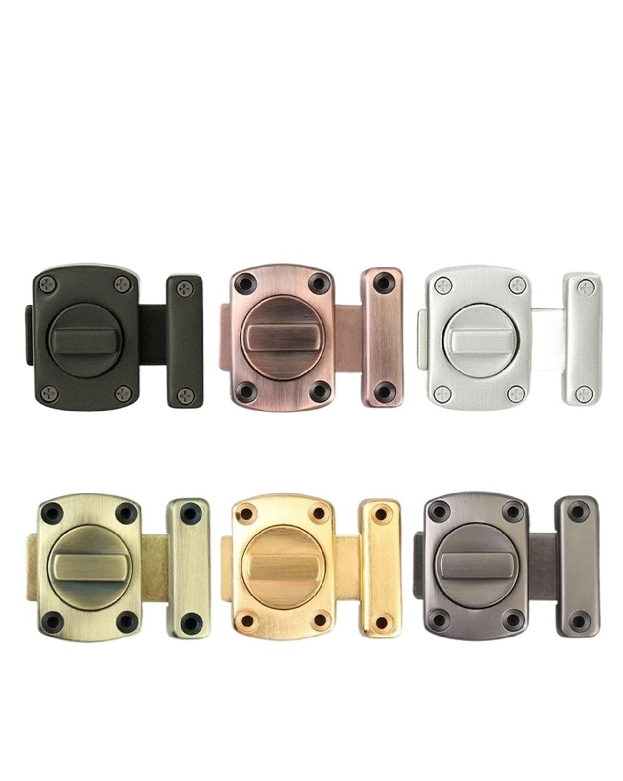 Stainless Steel Sliding Bolt Lock, Gate Latch Multicolor Multiple Sizes Rotat. Bolt for Slid. Doors Fences Sheds(Black,55X40mm)