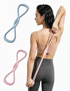 Figure 8 Resistance Bands with Non-Slip Handles | Arm, Back & Shoulder, Yoga & Pilates, Rehab Use, Portable Design, Fitness Equipment