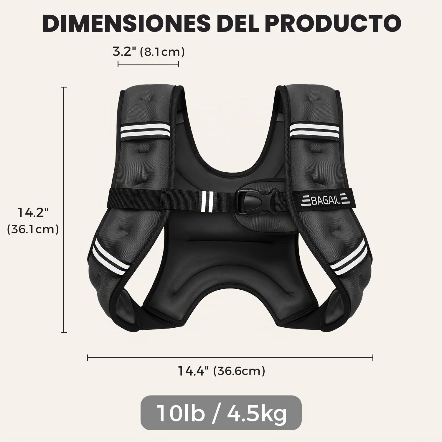 BAGAIL Chaleco con peso para entrenamiento de fuerza, tamaño del busto ajustable, bolsillo práctico, chalecos con peso de arena de hierro, ideal para entrenamientos de gimnasio, entrenamiento de yoga