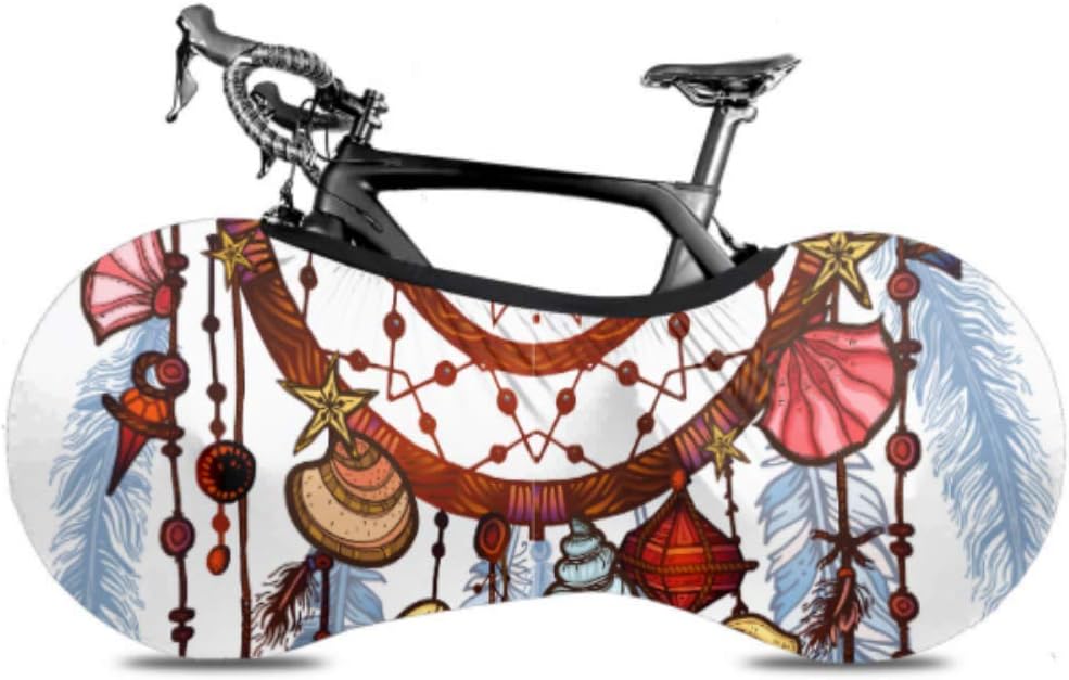 VvxXvx Colored Bohemian Dreamcatcher Gemstones Feathers Cover Bike Wheel Covers for