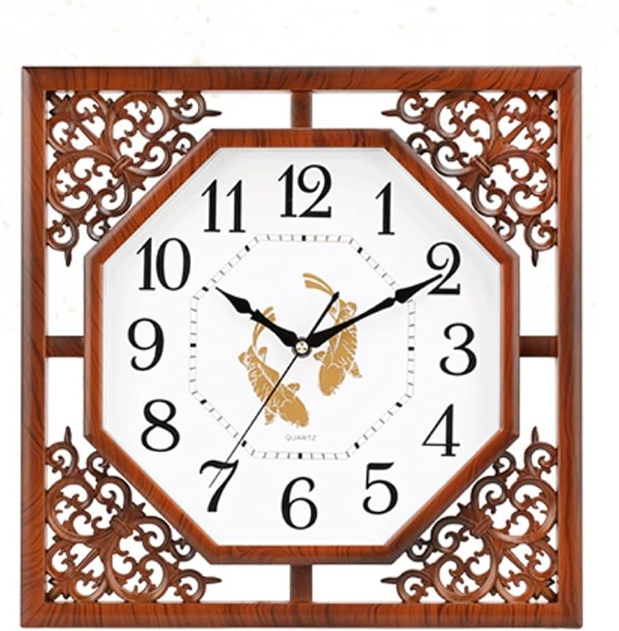 Outdoor Clocks Living Room Wall Clock Chinese Style Simple Modern Clock Living Room Antique Wall Clock Small Wall Clock (Color : A) (B)