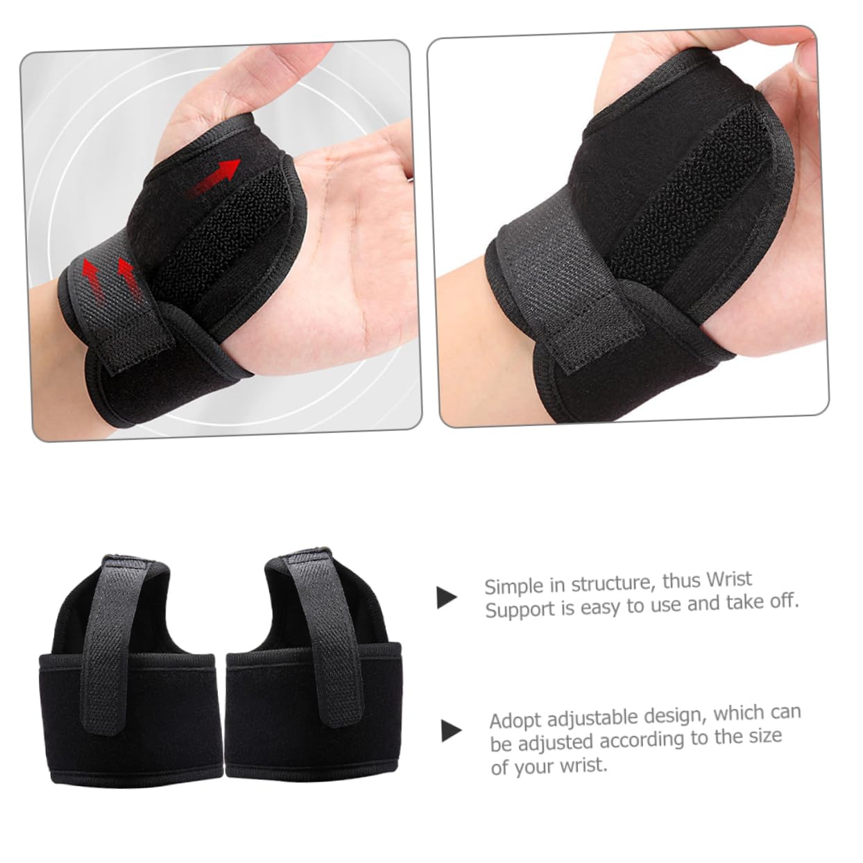 FOMIYES Sports Wrist Support Brace 2 Pack Workout Wrist Brace Compression Breathable for Exercise