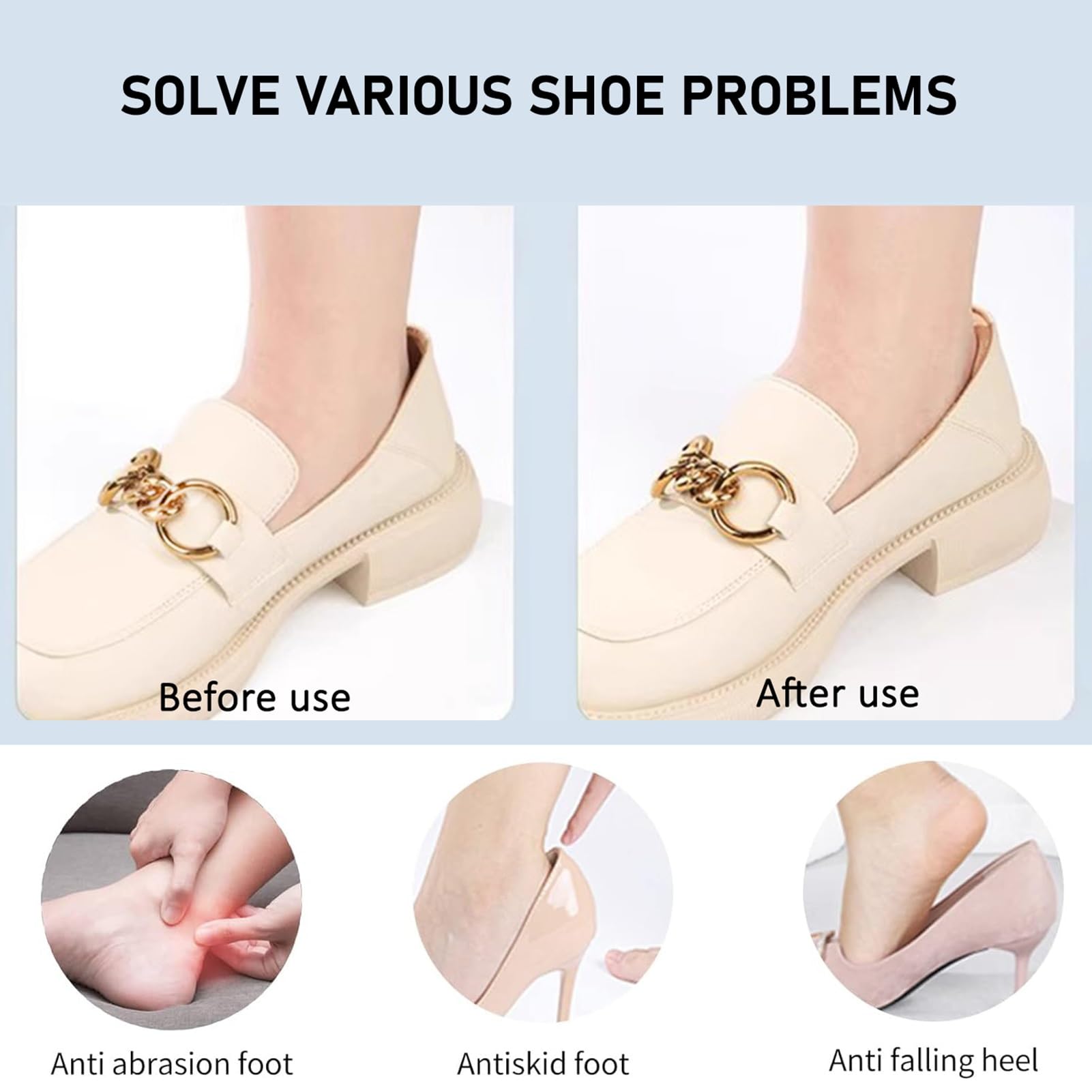 Fersenpolster Schuhe Selbstklebende Rückseite der Fersenpolster, vollflächige Fersenfüllpolster für lose Schuhe, verhindern Fersenverrutschen, Reiben, Blasen und Fußschmerzen (Color : Pink, Size : 2