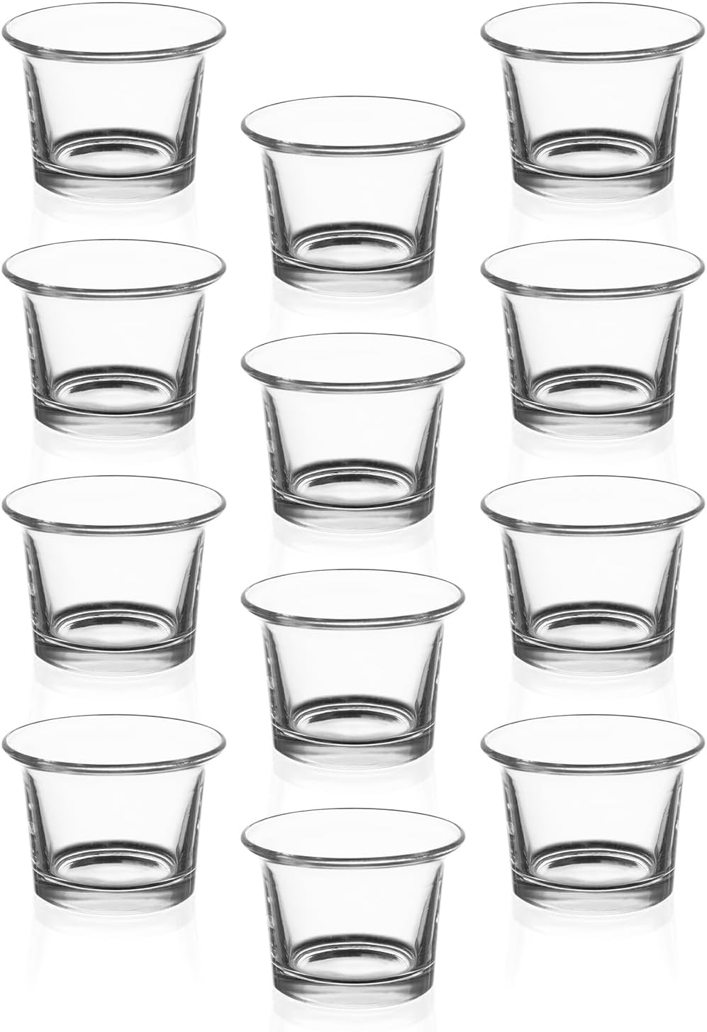 Candle Holder Hanging Oyster Votive Tealight Glass for Wedding, Birthday, Holiday & Home Decoration, Set of 12
