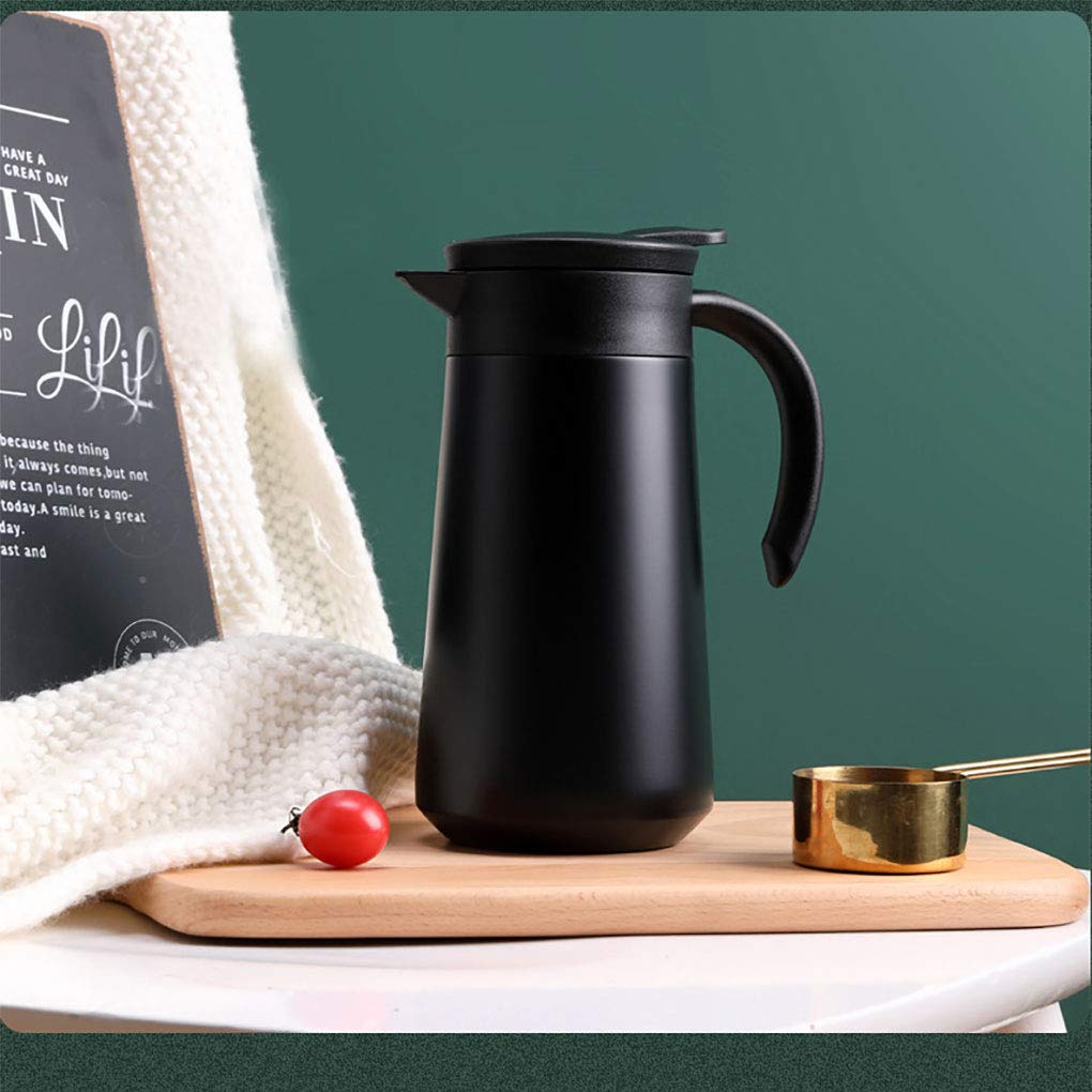 Thermo-Kaffeekanne aus Edelstahl, Isolierkanne für Kaffee, Milch und Tee, doppelwandig, vakuumisoliert, für Kaffee, Milch und Tee, 765 ml (schwarz)