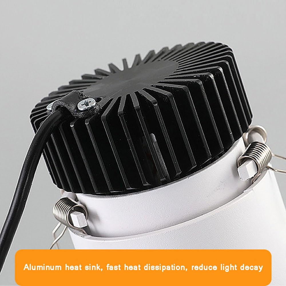 Faretti da Incasso a LED, 5W, 7W, 9W, 15W, 20W, 3Cct selezionabili 3500K-6000K, Cri98, faretti da soffitto a LED/5W/3500K