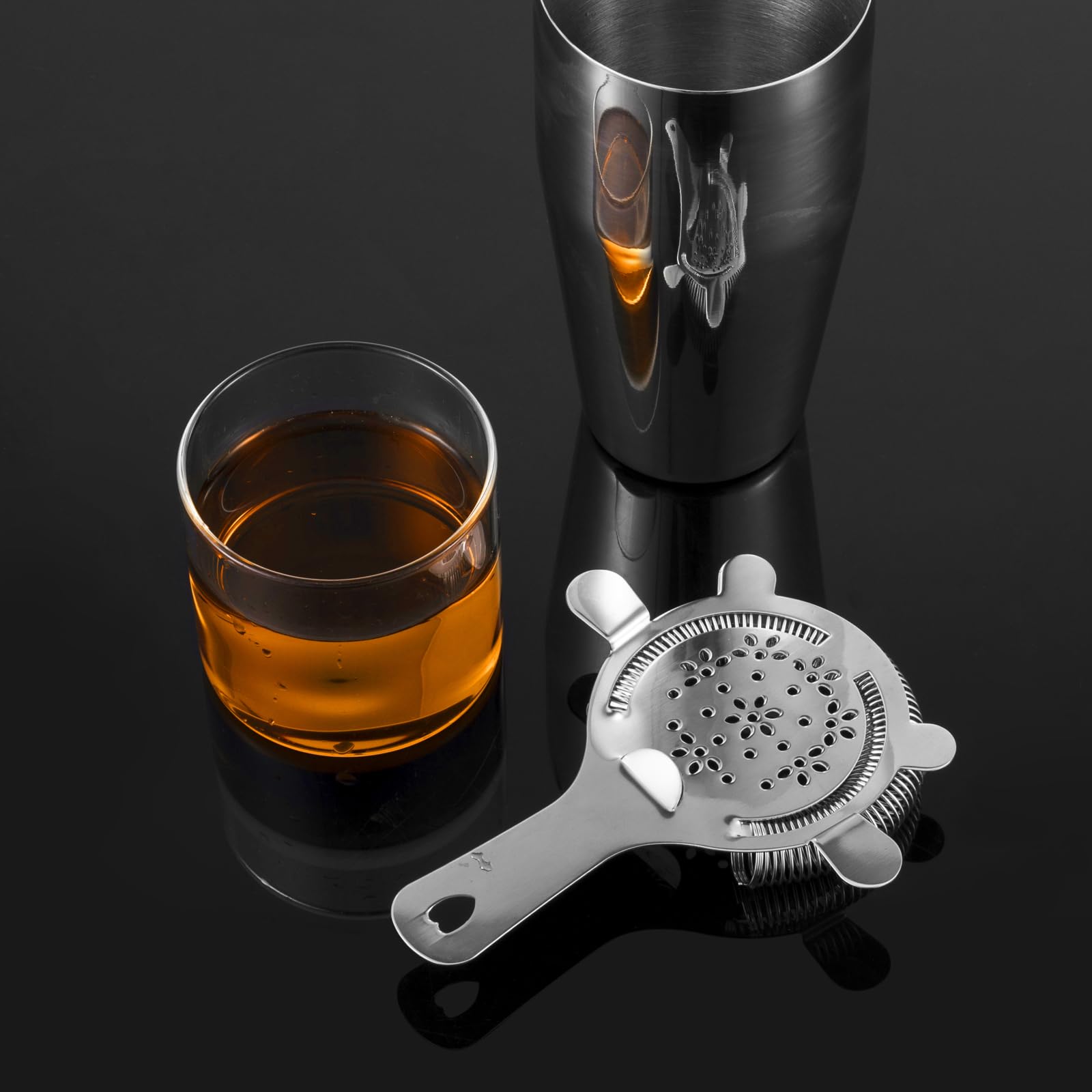 Hawthorne - Colador de cóctel - Filtro de bebida de acero inoxidable para camareros | Colador de hielo para coctelera, vidrio mezclador, accesorios de bar en casa, herramienta de mezcla, apto para 6