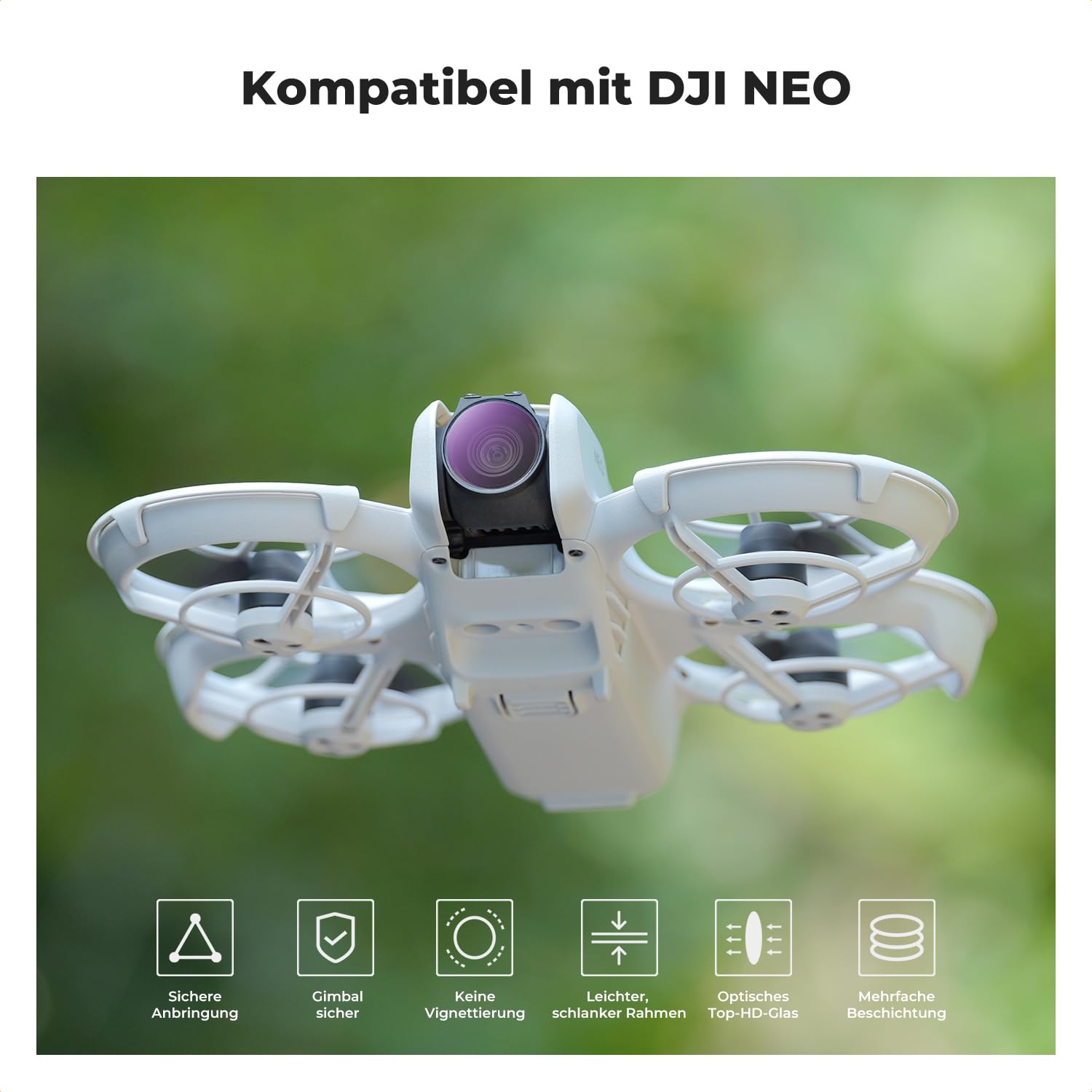 K&F CONCEPT ND & CPL Filter Set Kompatibel mit DJI NEO, 3er-Pack CPL, ND8, ND16 Polarizer Neutral Density Drone Lens Filter, Multi-Coated HD Optical Glass Blendreduzierung und Lichtkontrolle