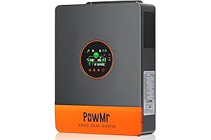 PowMr 5000W Hybrid Solar Inverter, 48V DC to 110V/240V AC Pure Sine...