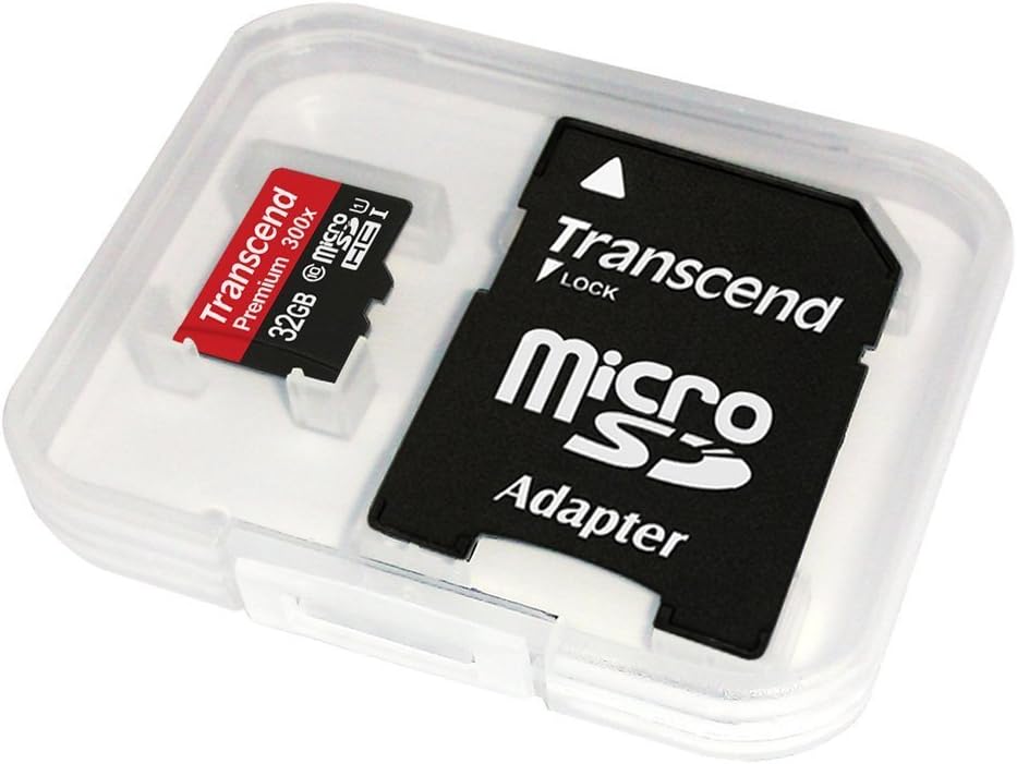 Transcend 32GB MicroSDHC Class10 UHS-1 Memory Card with Adapter 45 MB/s (TS32GUSDU1E)