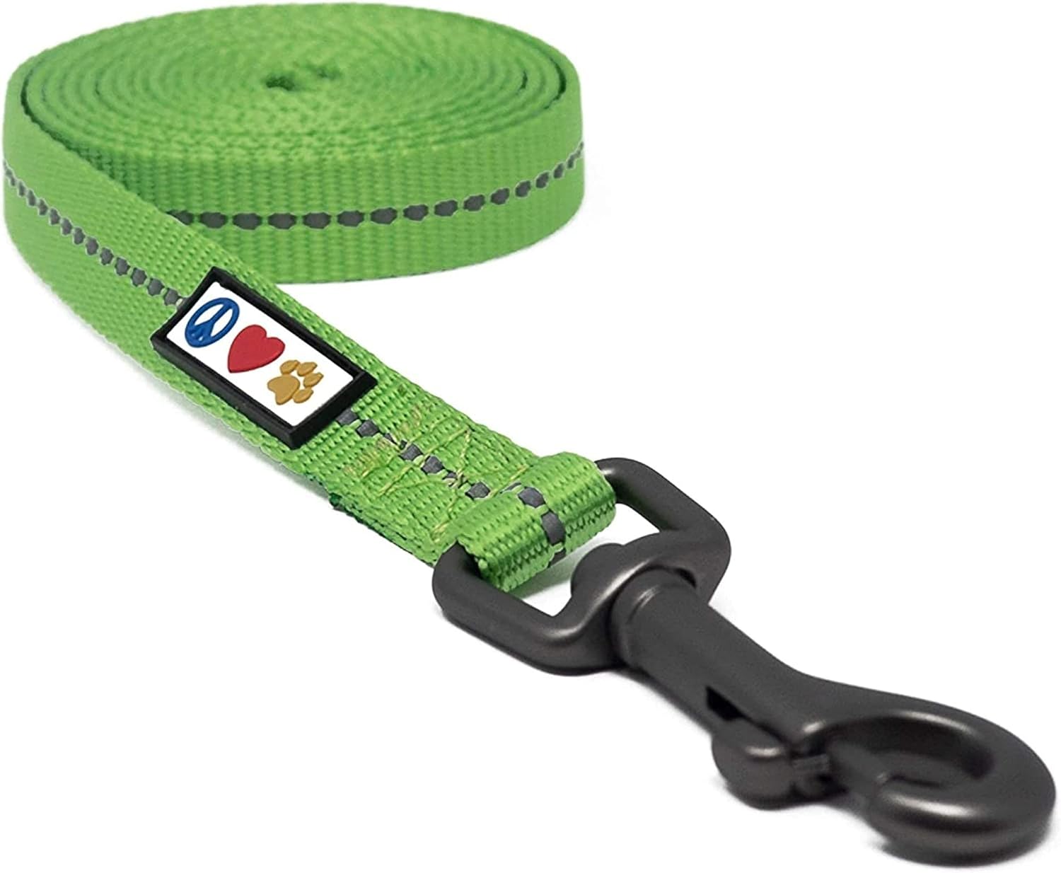 Pawtitas Value Bundle Set | Medium Reflective Recycled Dog Harness + Medium Reflective Recycled Dog Collar + Medium Reflective Recycled Dog Leash – Earth Green Set