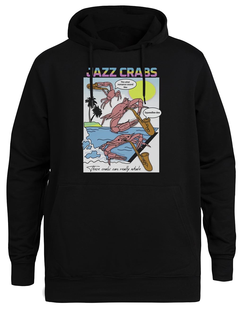 Kraby Jazzowe Unisex Czarna Bluza Ekologiczna z Kapturem Unisex Black Hoodie Eco-Friendly Hooded Jacket