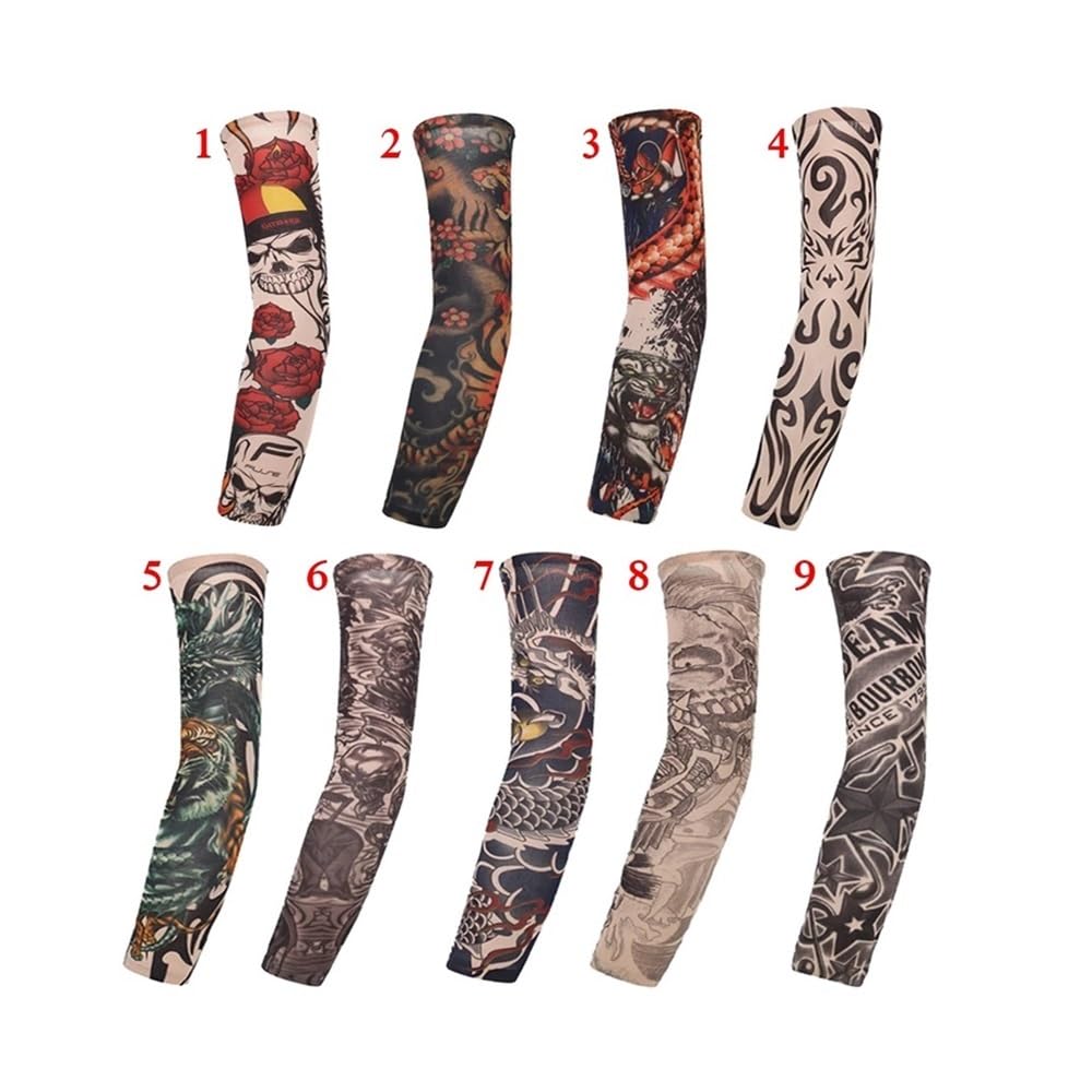 Mangas de brazo de tatuaje urbano, protección solar UV, sin costuras, protección solar, protección solar, guantes para hombres y mujeres