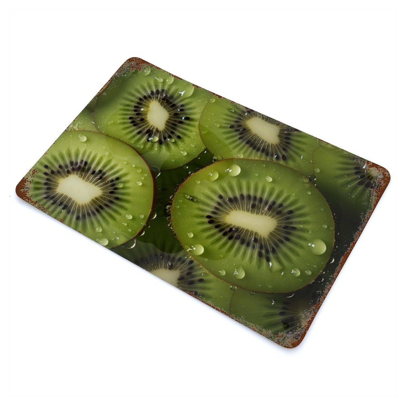 Kiwi 11.8"x7.9" Vintage Rust Metal Sign, Shabby Chic Decor for Garage, Bar And Workshop Decor