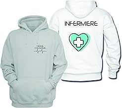 Social Crazy Maglia Felpa Cappuccio Uomo o Donna Cotone Basic Super vestibilità Top qualità - Infermiere Cuore Azzurro - Personalizzata con Nome - disp. t-Shirt, Polo