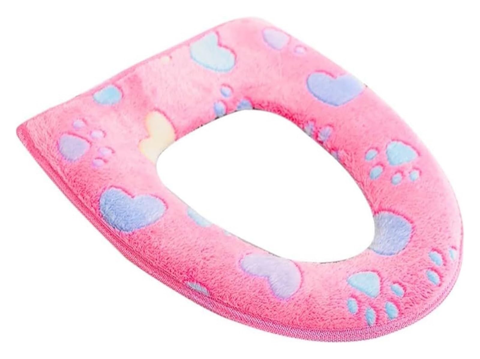 KFGISD CushionBathroom Toilet Toilet Washable Warming Pad Home Decoration Embroidered Cover ，Toilet Seat Covers(Roze)