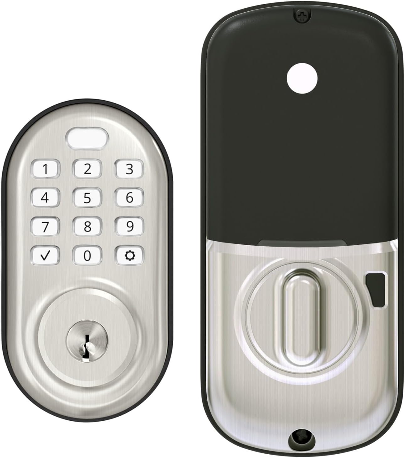Yale YRD216-ZW2-619 KWKD Lock Keypad with Z-Wave Plus, Satin Nickel, Pushbutton Deadbolt, Key Free, Backlit Keypad, Adjustable Latch, Deadbolt Cylinder, Two Physical Keys