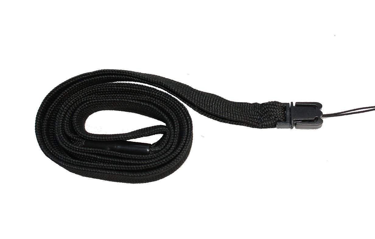 Deluxe Around-the-Neck Lanyard for pulse oximeters and more [Plain Black]