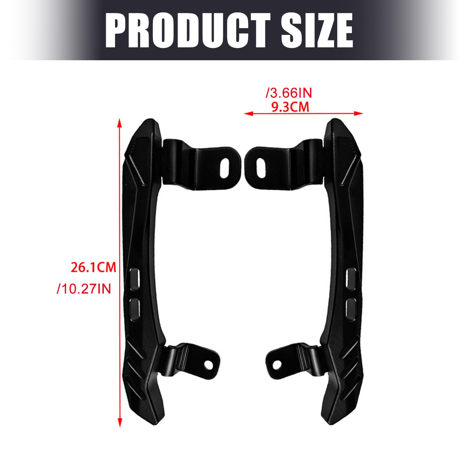 Maniglia posteriore anodizzata per moto YZFR3, nera | Alluminio lavorato con lunga durata per la pista generale del passeggero del motociclo, facile installare