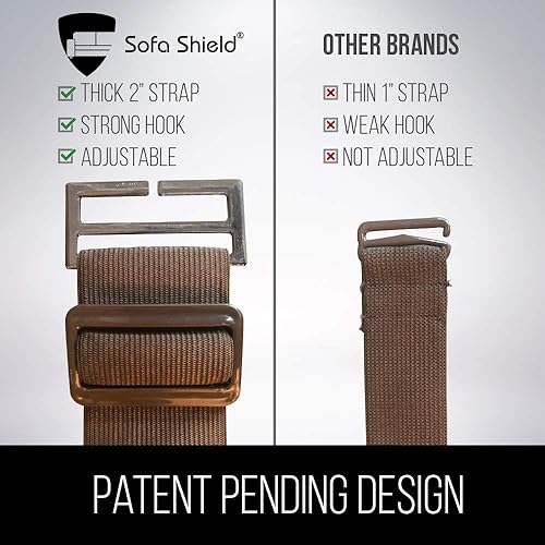Miniatura 5 de Sofa Shield Protectores de sofá, color chocolate/beige, sofá para asiento de hasta 62 pulgadas de ancho y sofá para asiento de hasta 88 pulgadas,