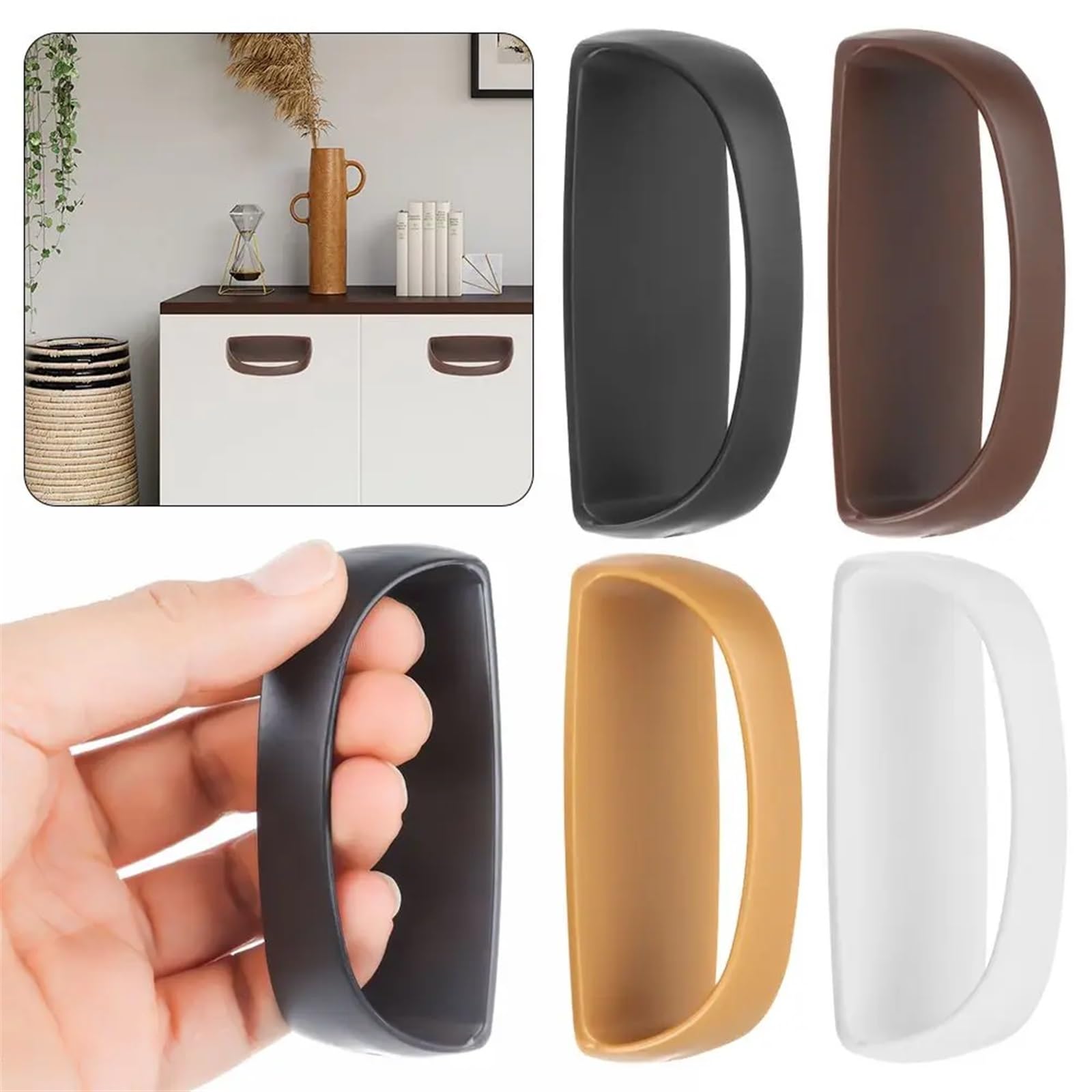 L’armoire cachée, Poignée de porte placard auto-adhésive sans perçage(Brown self Adhesive)