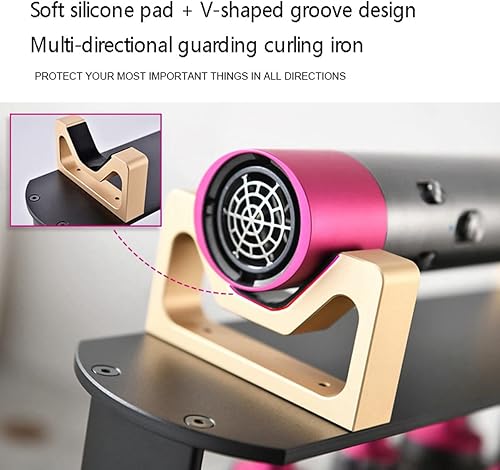 Miniatura 5 de Soporte organizador de encimera de aleación de aluminio, soporte de almacenamiento para soplador de aire, estante de almacenamiento para rizador de